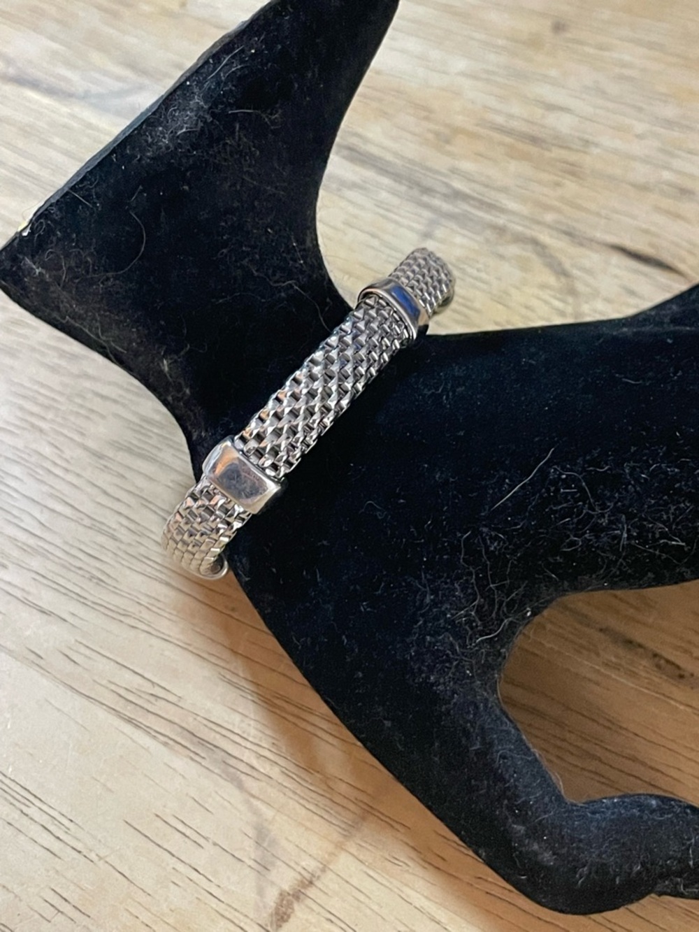 Dyadema Italy Sterling Silver stretch bracelet five station chain mesh 6.25 inch - Picture 7 of 15
